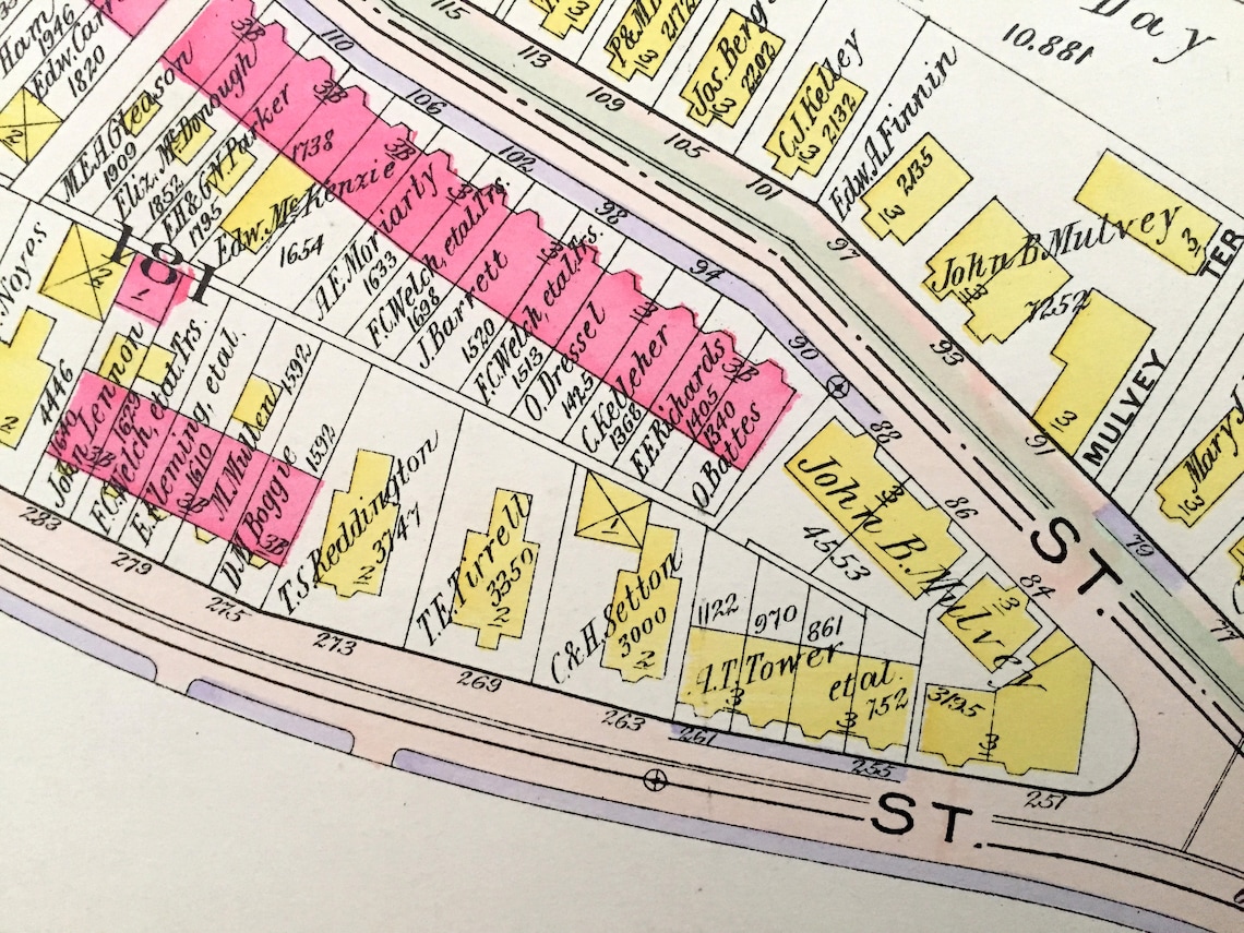 Antique 1906 Roxbury Massachusetts Map From GW Bromley Atlas Etsy UK