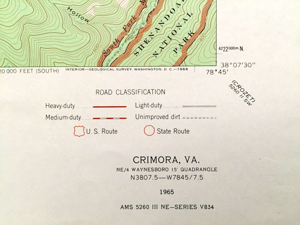 Antique Crimora Virginia 1965 US Geological Survey Etsy