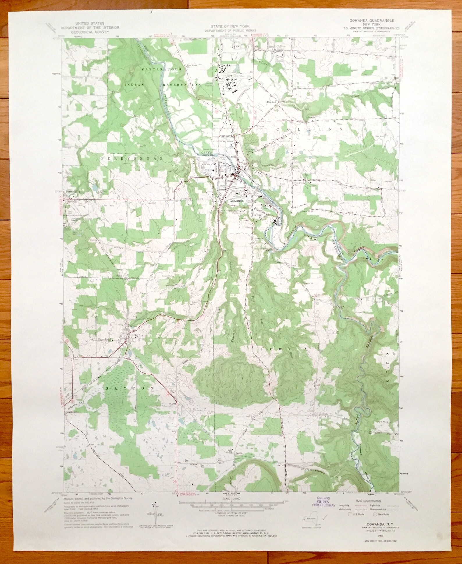 Antique Gowanda New York 1963 US Geological Survey Etsy