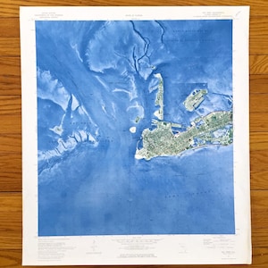 Ancienne carte topographique de Key West, Floride, 1971 US Geological Survey - comté de Monroe, Fort Taylor, Fleming Key, Hemingway, Smathers Beach, Floride