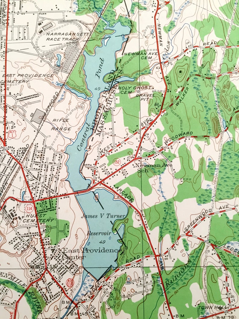 Antique Providence Rhode Island 1949 US Geological Survey Etsy