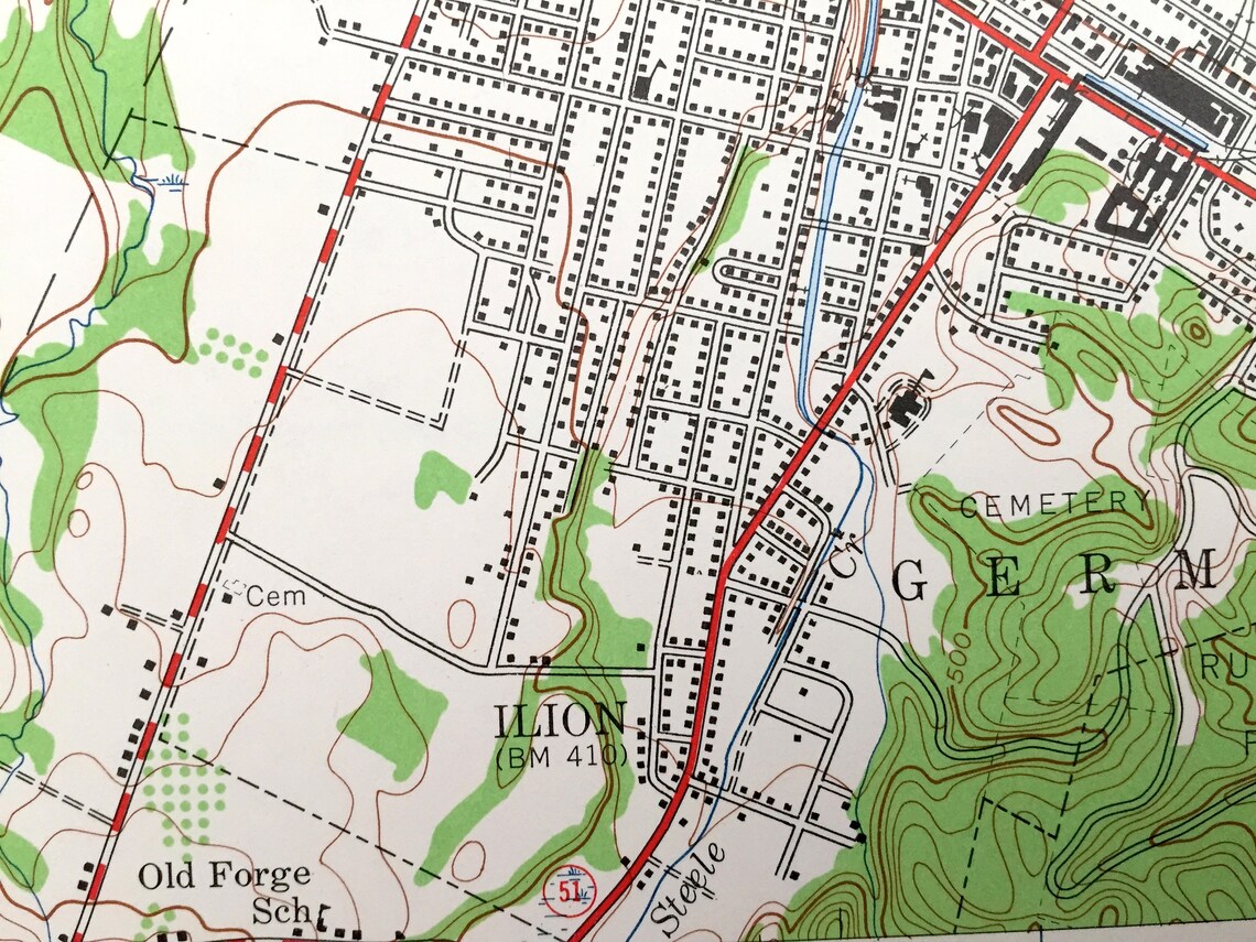 Antique Ilion New York 1943 US Geological Survey Topographic Etsy