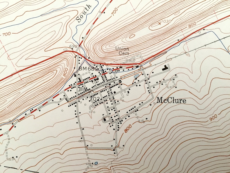 Antique Mcclure Pennsylvania 1959 US Geological Survey Etsy