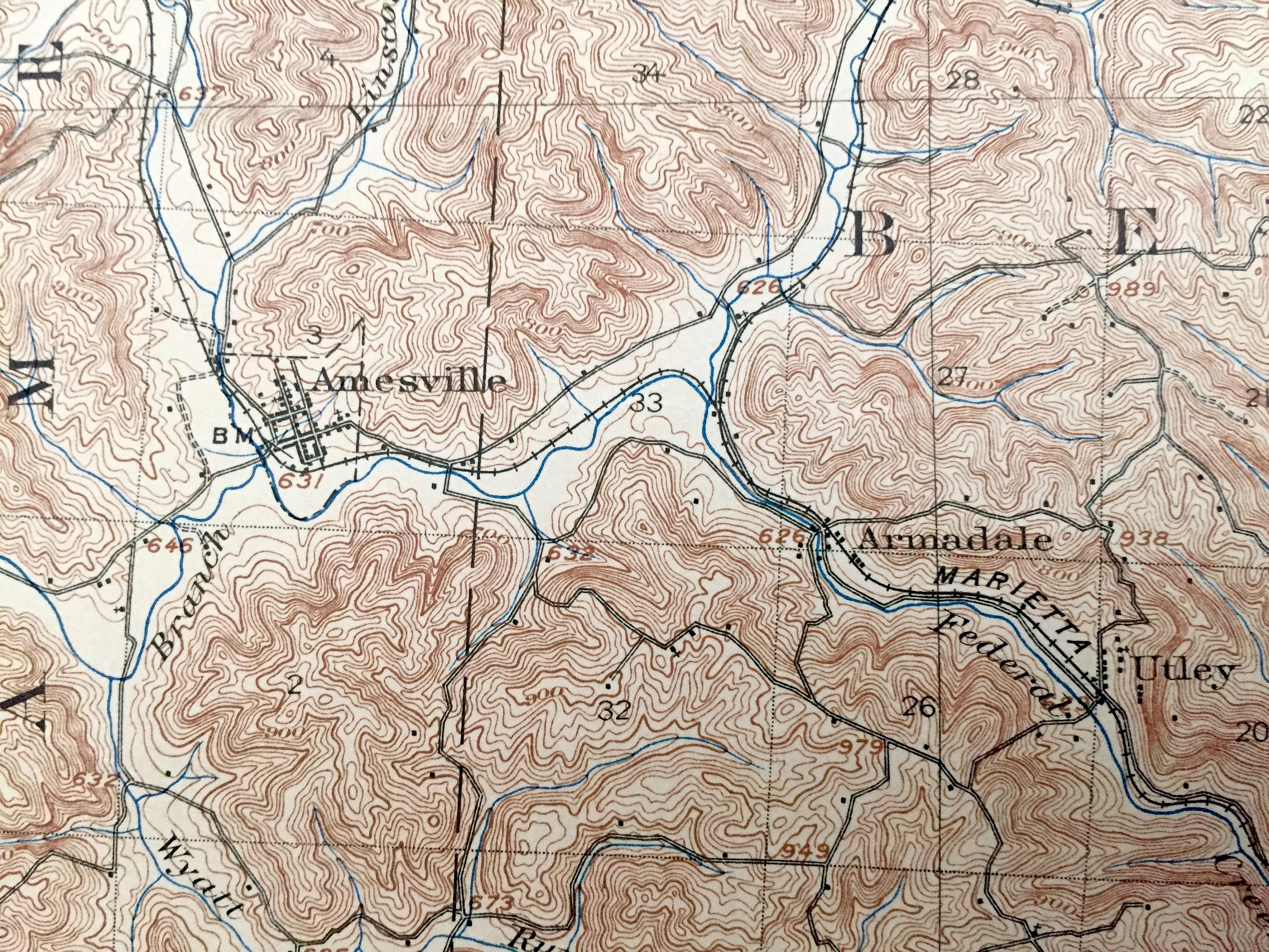 Antique Chesterhill Ohio 1906 US Geological Survey Etsy UK