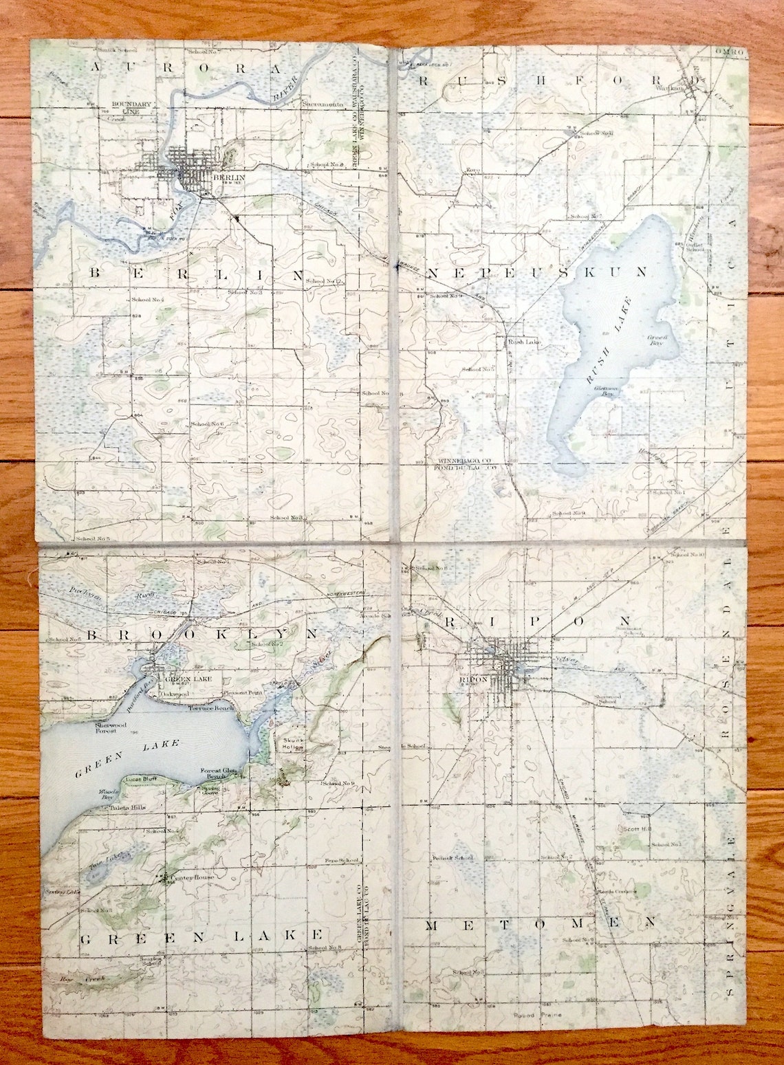 Antique Ripon Wisconsin 1888 US Geological Survey Topographic Etsy España