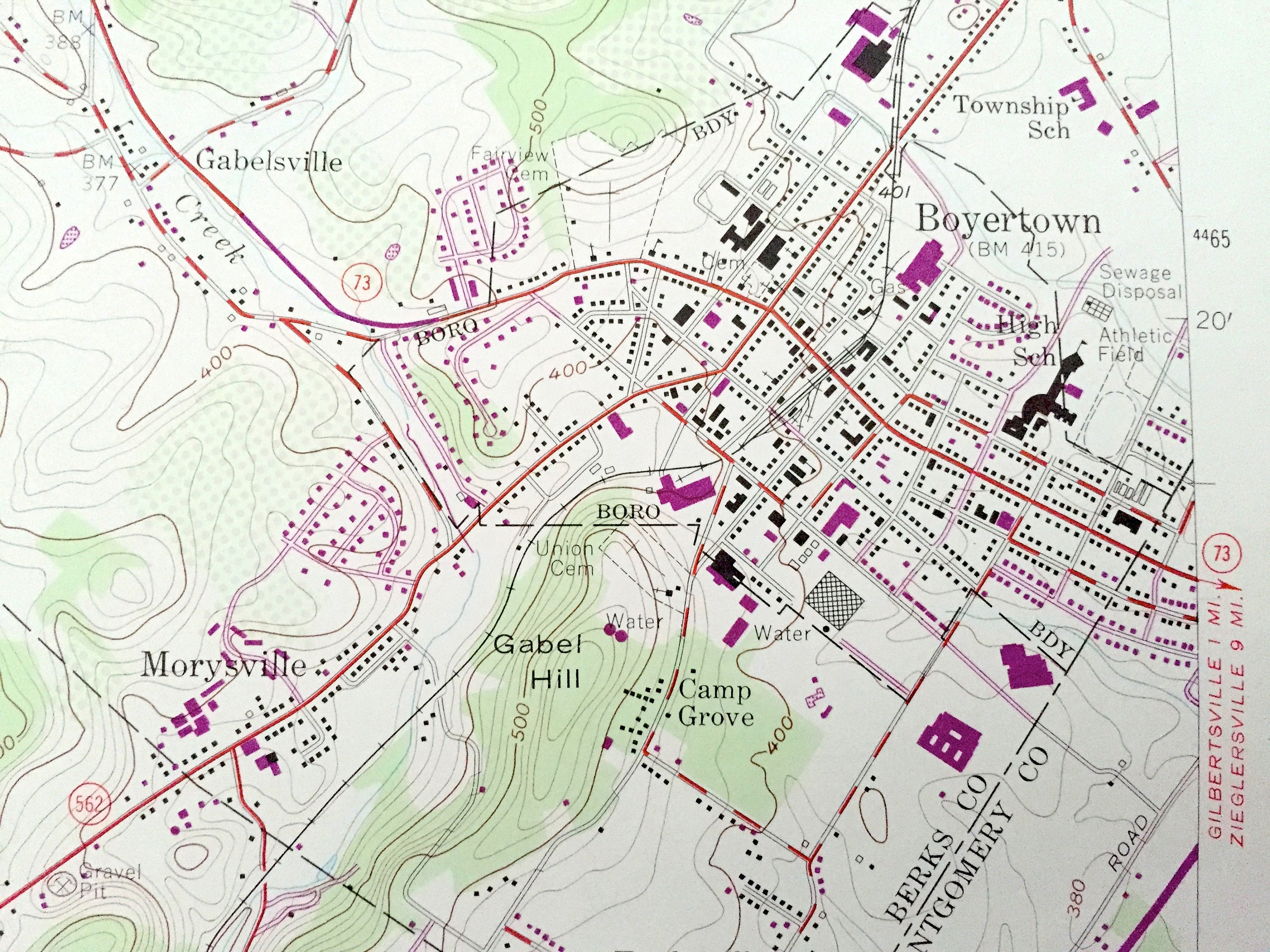 Antique Boyertown Pennsylvania 1957 US Geological Survey Etsy UK