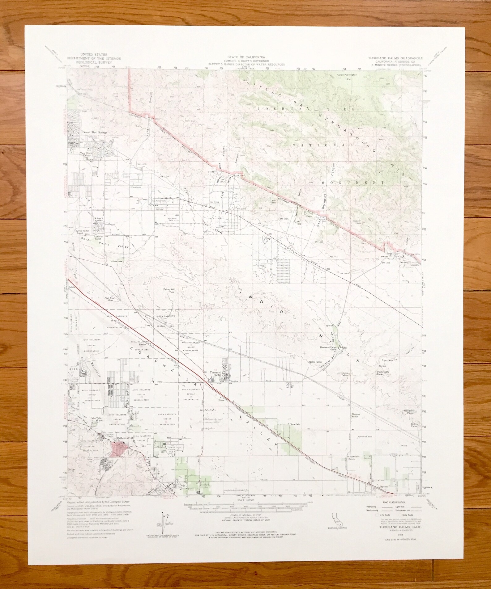 Antique Thousand Palms California 1958 US Geological Survey Etsy