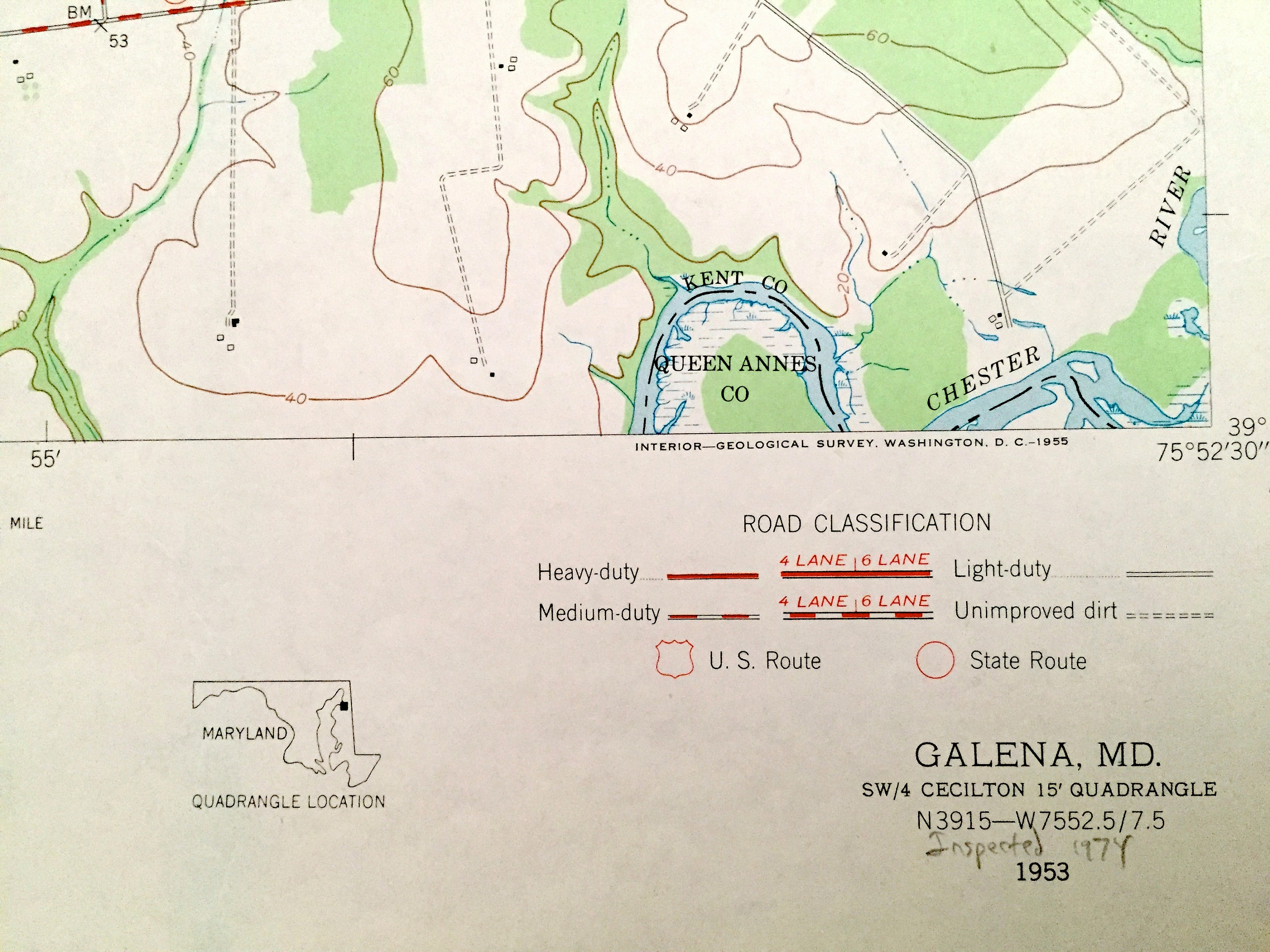 Antique Galena Maryland 1953 US Geological Survey Topographic Etsy