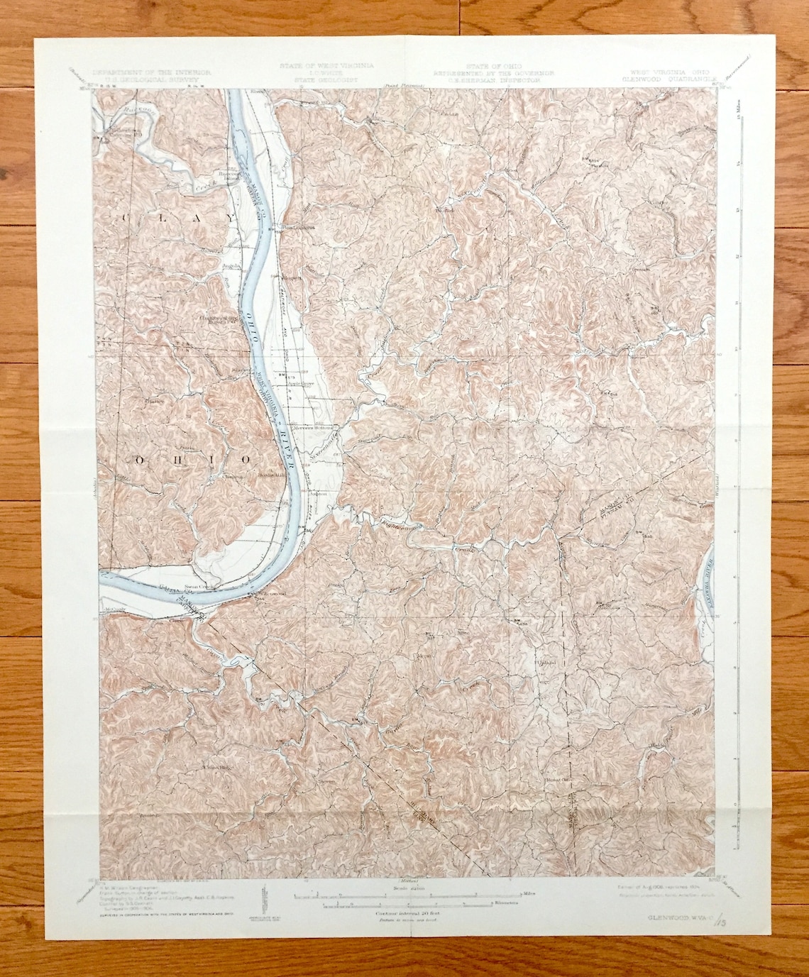 Antique Glenwood West Virginia 1908 US Geological Survey Etsy