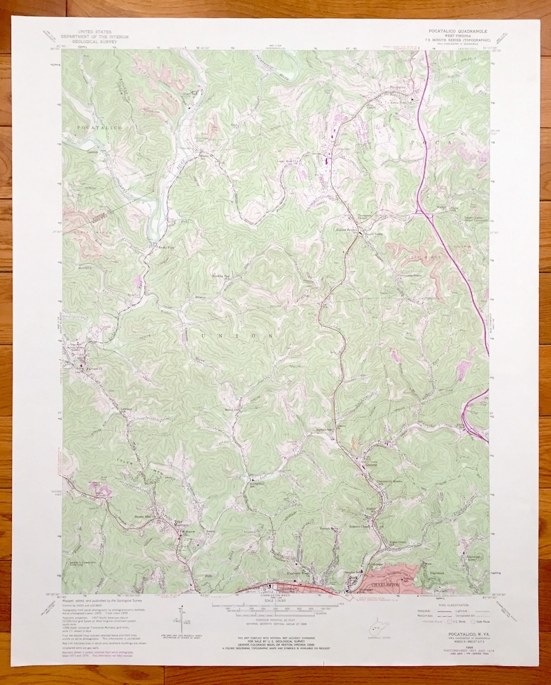 Antique Pocatalico West Virginia 1958 US Geological Survey Etsy