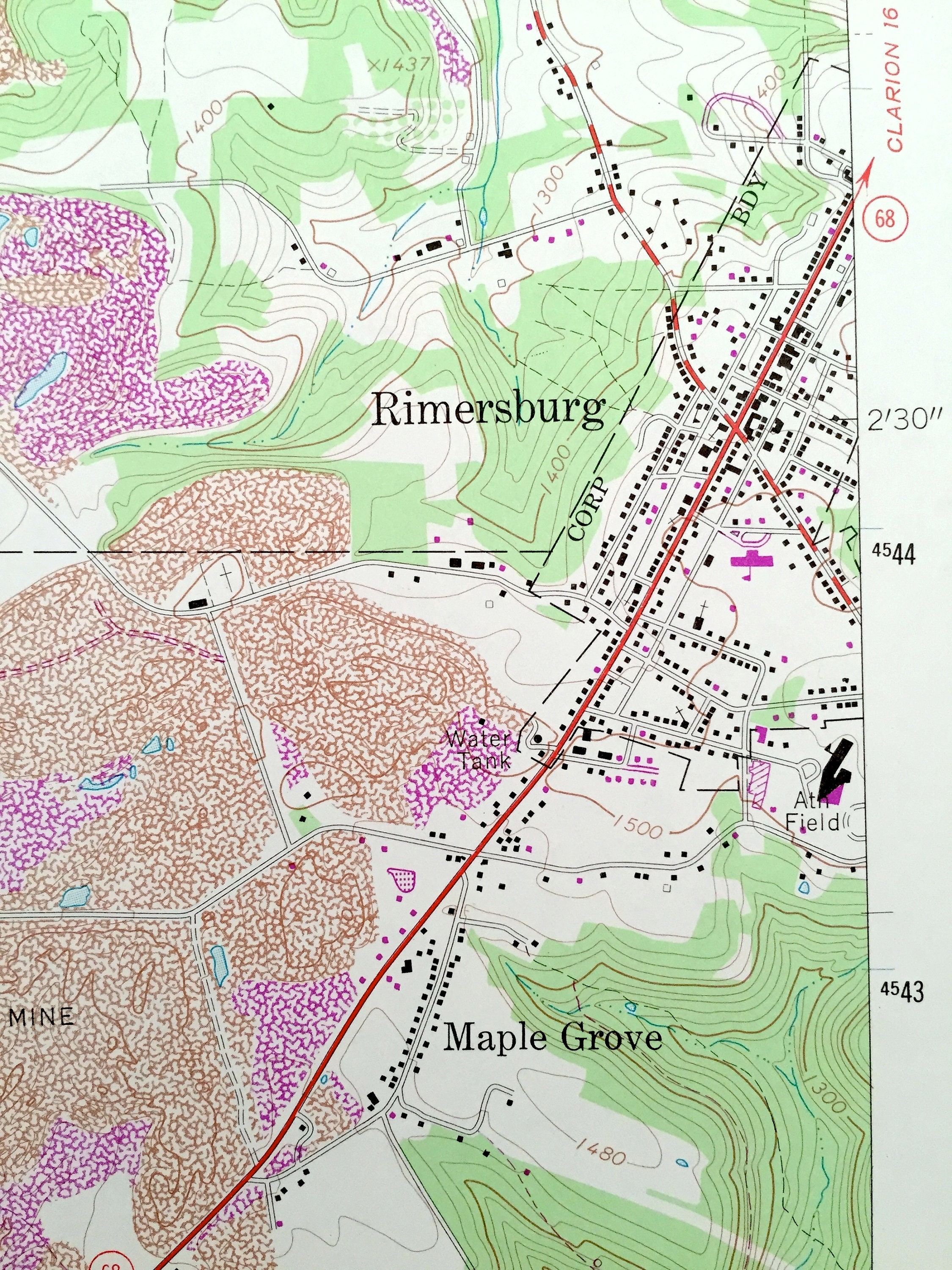 Antique Rimersburg Pennsylvania 1963 US Geological Survey Etsy