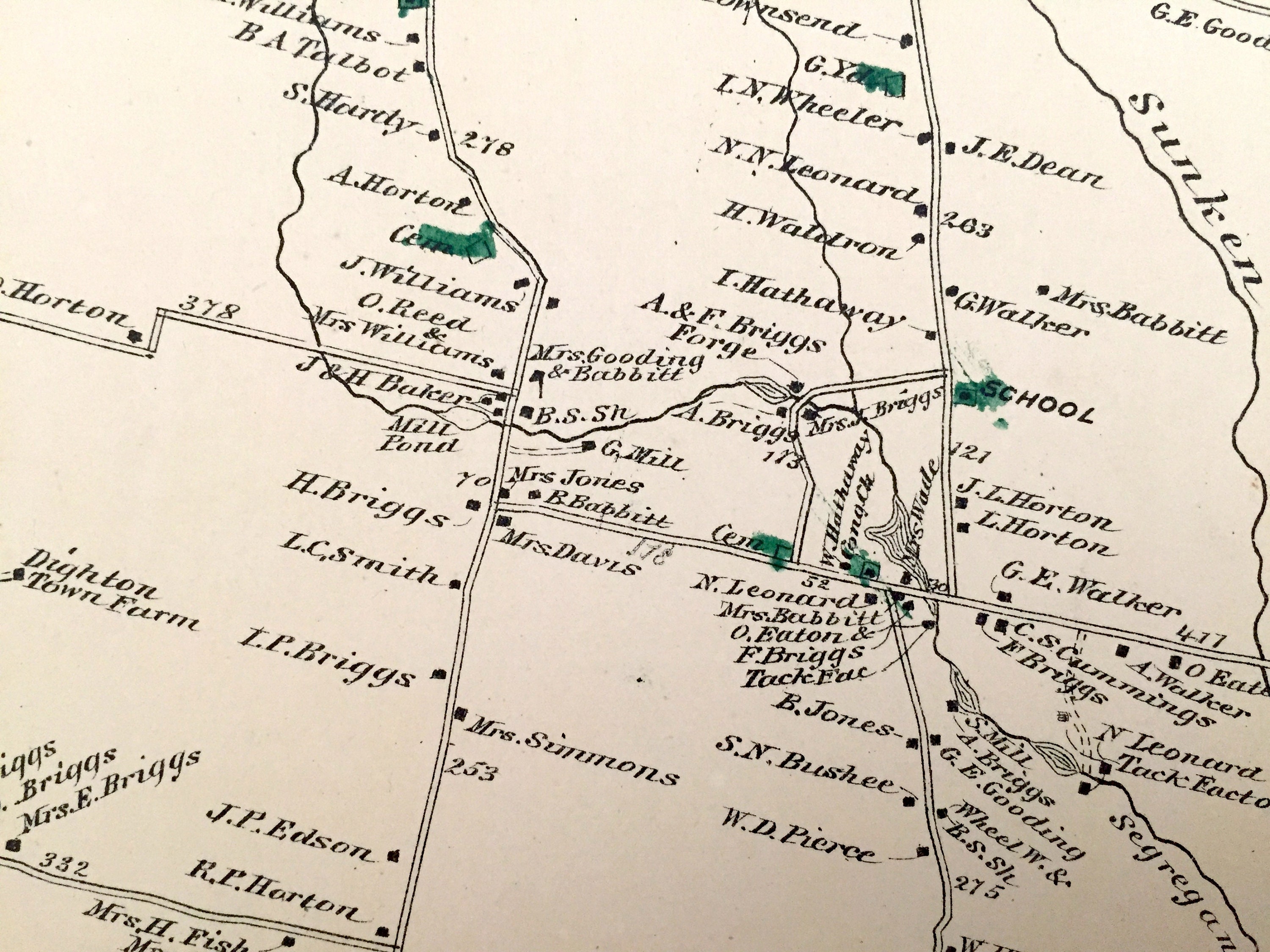 Antique 1871 Dighton Massachusetts Map From F.W. Beers Atlas Etsy