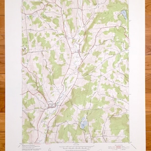 Antique Vision Mt., New York 1943 US Geological Survey topographiques carte – Otsego County, nouveau Lisbonne, Hilary, Laurens, Milford, Oneonta, Lena