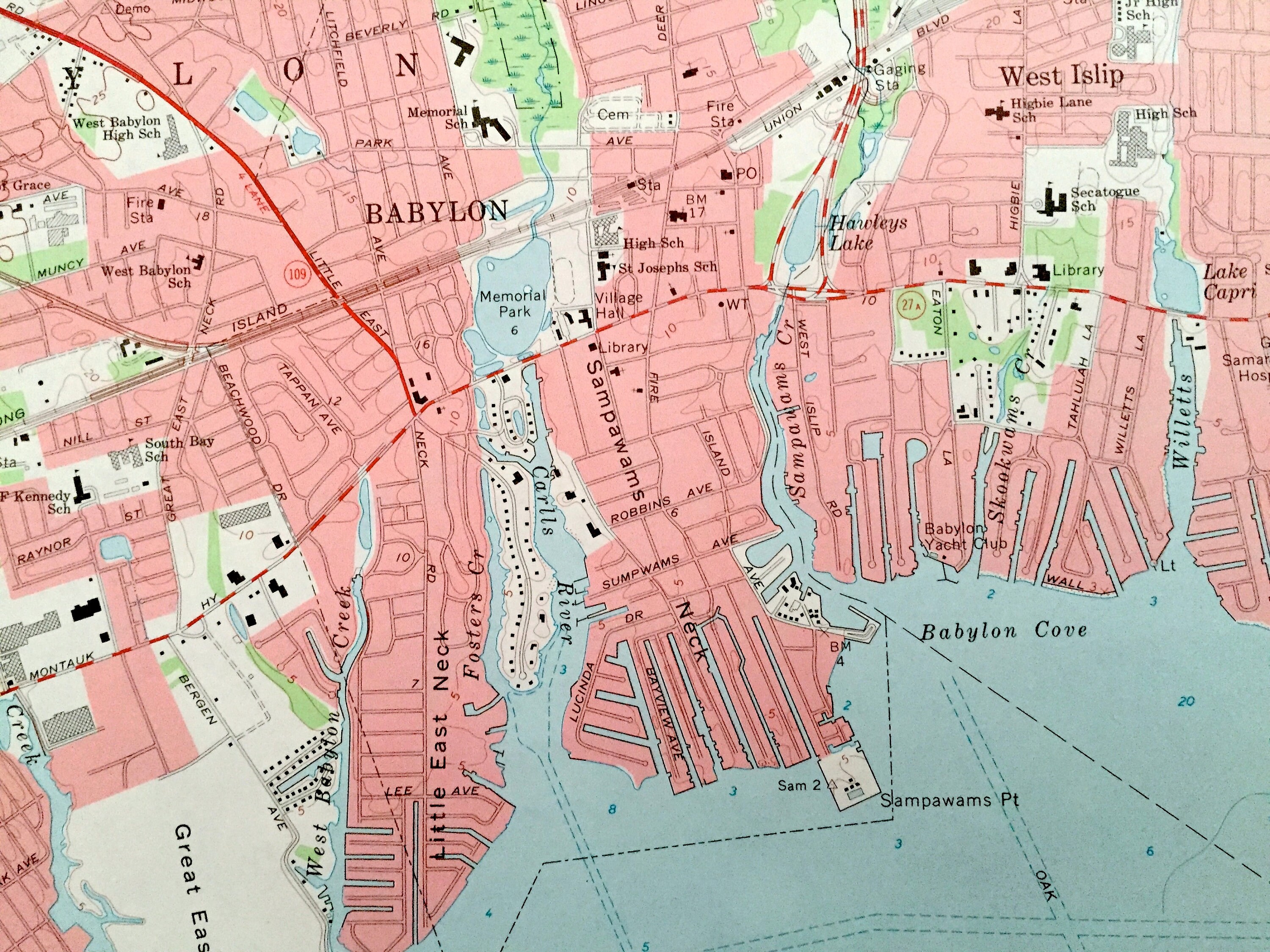 Antique Bay Shore West New York 1969 US Geological Survey Etsy