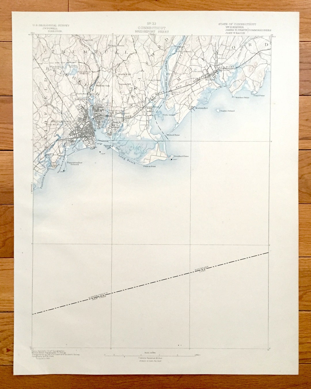Antique Bridgeport Connecticut 1889 US Geological Survey Etsy