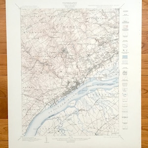 Antique Delaware County, Pennsylvania 1898 US Geological Survey Map – Philadelphia, Upper Darby, Haverford, Swarthmore, Media, Chester, PA