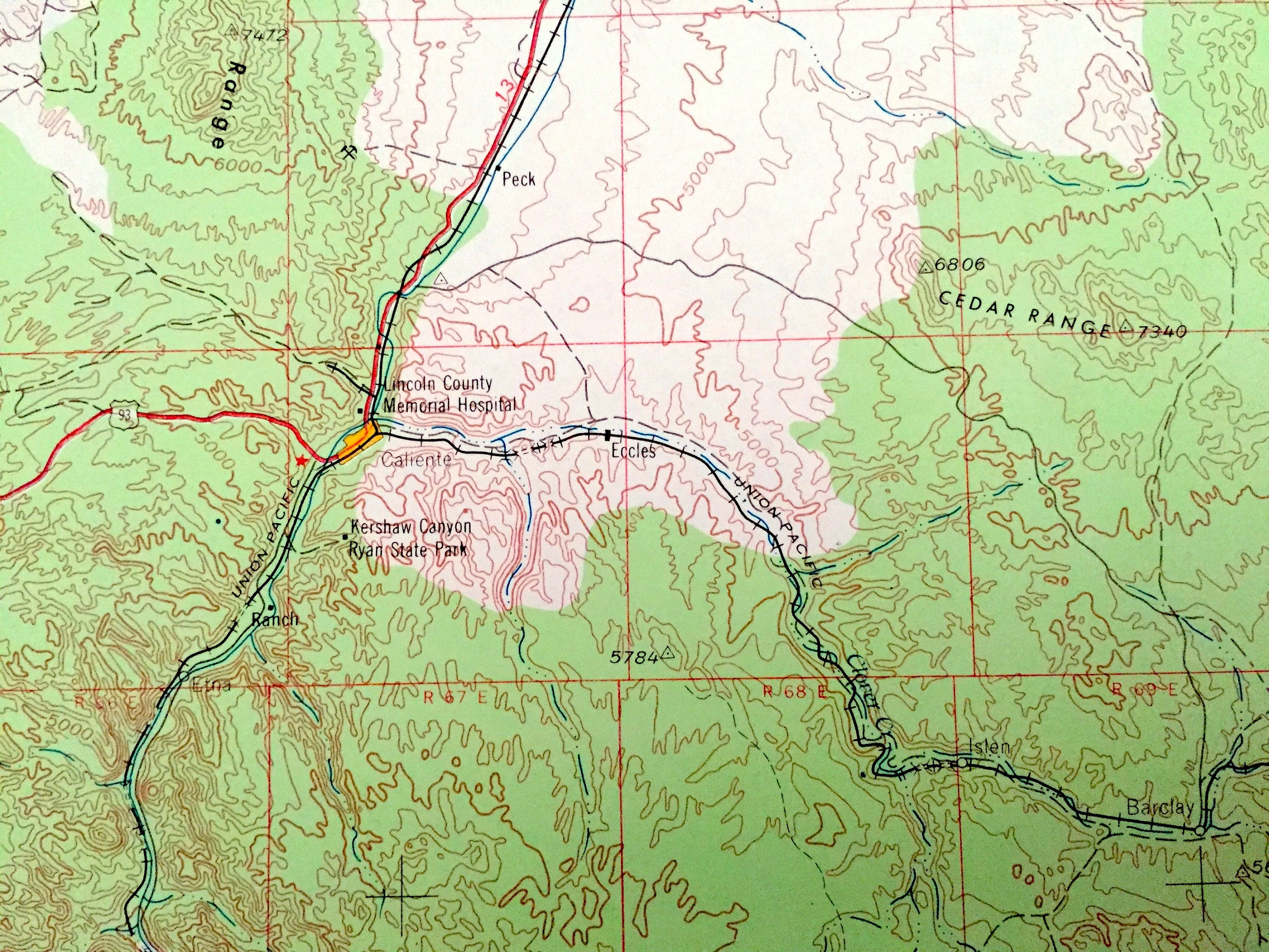 Antique Caliente Nevada 1954 US Geological Survey Topographic Etsy