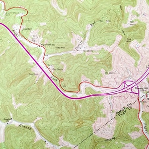 Antique Newton, West Virginia 1966 US Geological Survey Topographic Map Roane, Kanawha, Clay County, Henry, Ovapa, Pigeon, Wallback, WV image 5