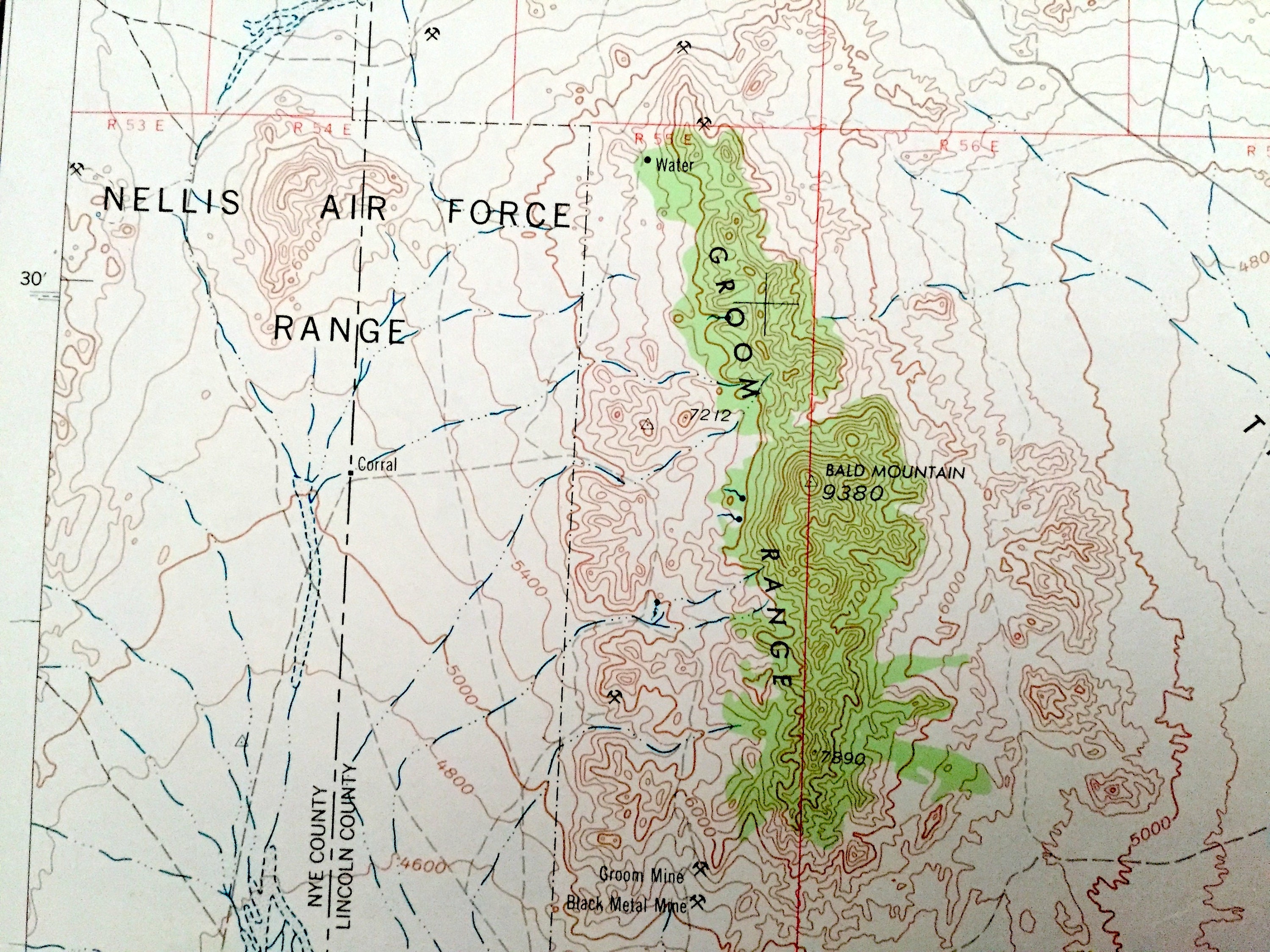 Mappa topografica dell'Antique Caliente Nevada 1954 US Etsy