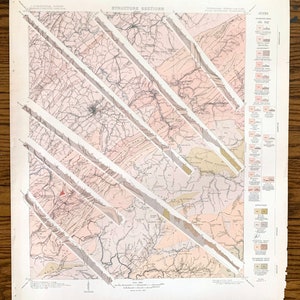 Antike Roan Mountain, Tennessee 1907 US Geologische Übersicht Topographische Karte - Carter County, Bluff, Elizabethton, Jonesboro, Johnson City, TN