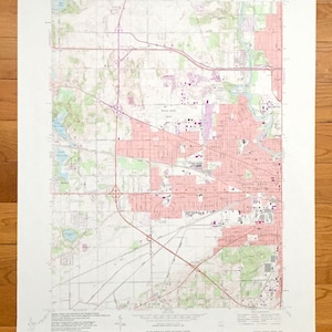 Antigo South Bend West, Indiana 1969 Mapa topográfico do US Geological Survey - Condado de St Joseph, German, Clay, Warren, Portage, Greene, Center