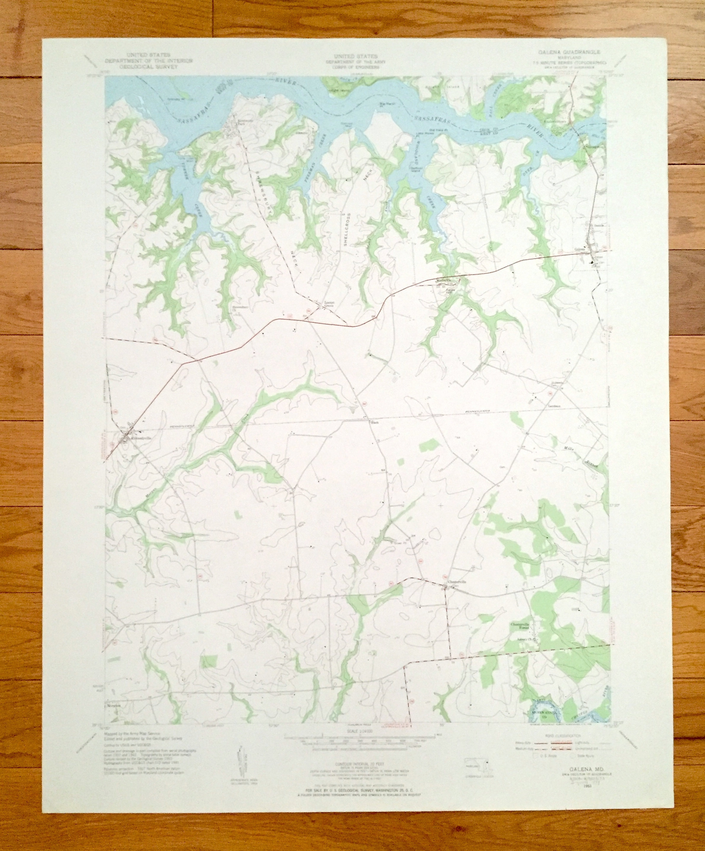 Antique Galena Maryland 1953 US Geological Survey Topographic Etsy
