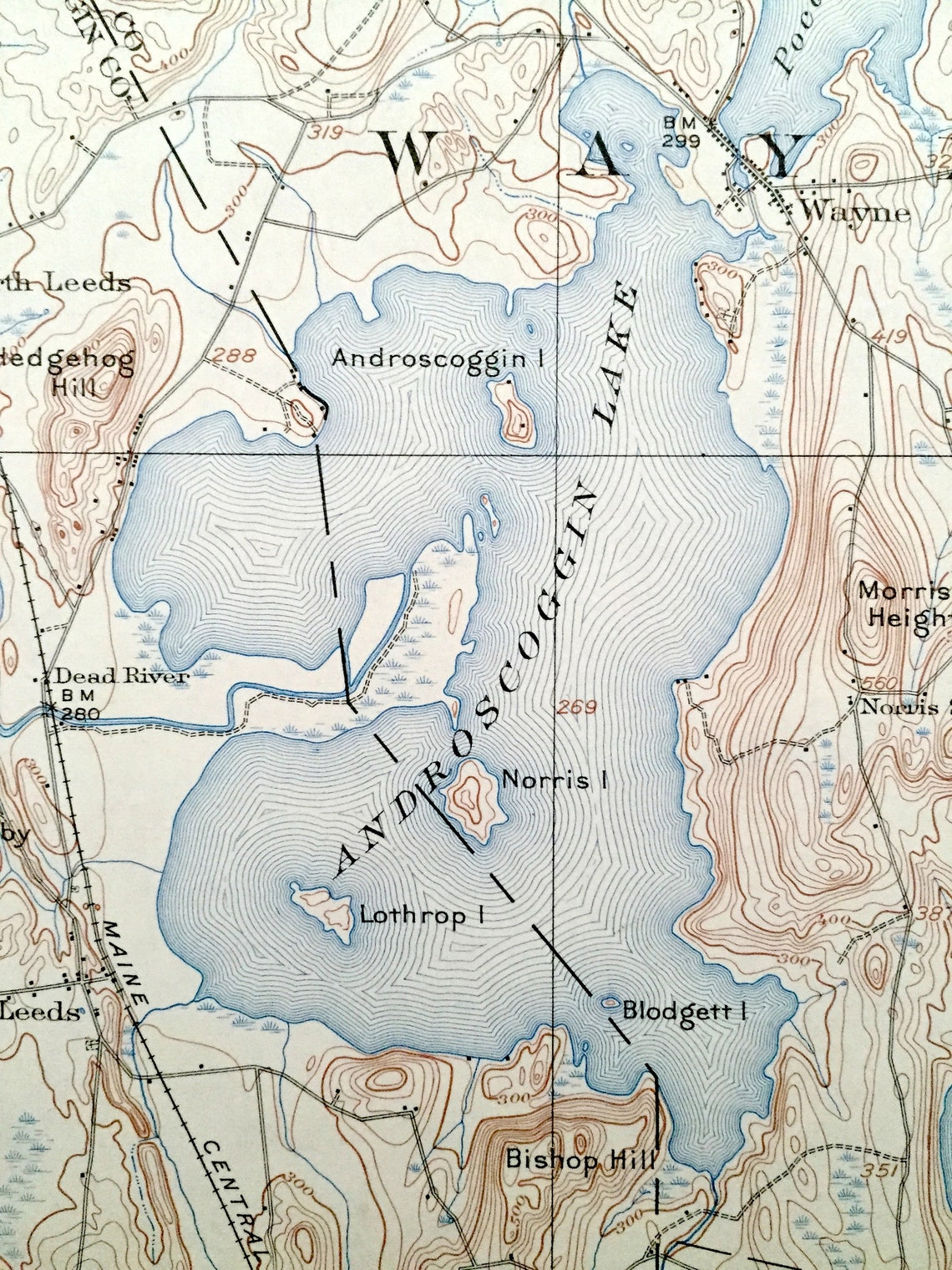 Antique Livermore Falls Maine 1910 US Geological Survey Etsy