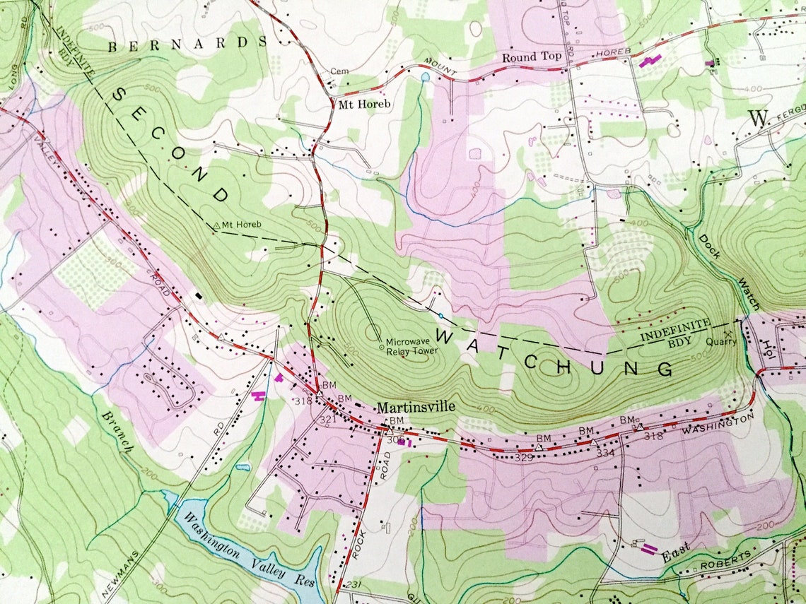Antique Bound Brook New Jersey 1955 US Geological Survey Etsy