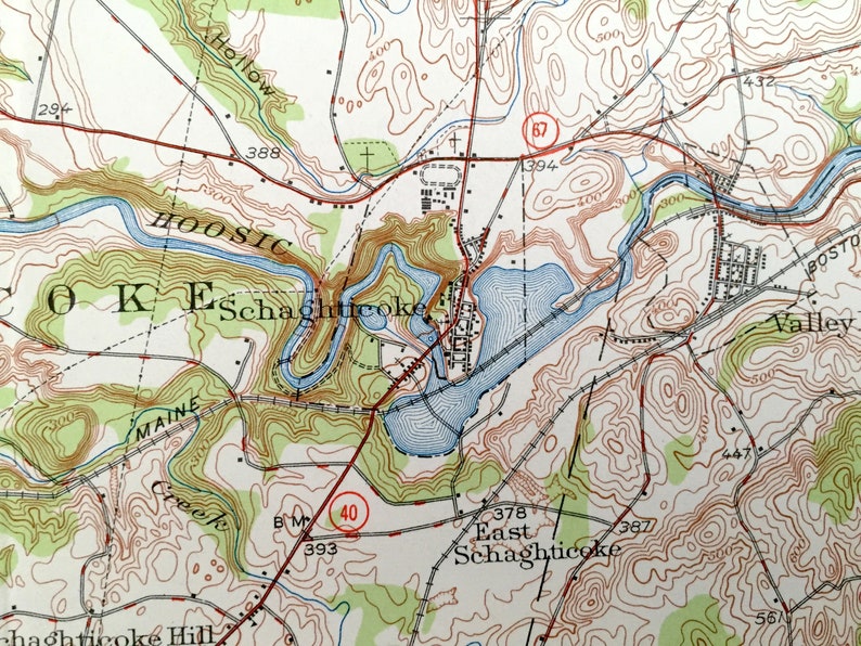 Antique Cohoes New York 1949 US Geological Survey Topographic Etsy