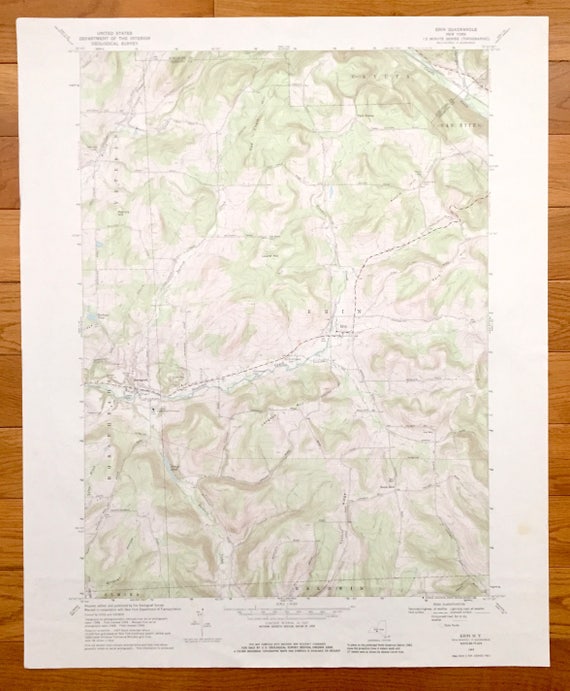 Antique Erin New York 1969 US Geological Survey Topographic Etsy