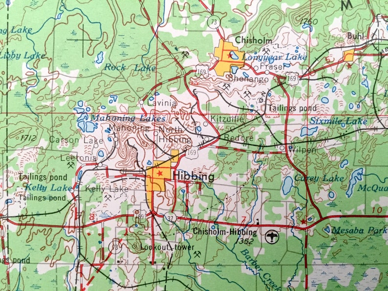 Antique Hibbing Minnesota 1954 US Geological Survey Etsy