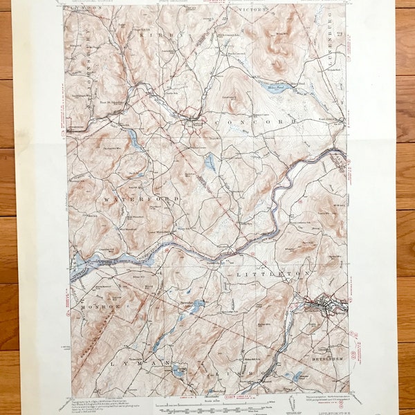 Lisbon Nh Map Etsy