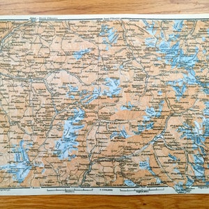 Antiguo 1914 Lanslebourg, Francia Mapa de Baedekers Guía Atlas – Aime, Lanslevillard, Moutiers, Bozel, Pralognan, Peisey, Macot, Villette