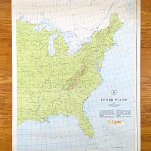 Antieke kaart van het oosten van de Verenigde Staten uit 1946 – VS, Seaboard, New York, Florida, Chicago, New England, Midwest, Pennsylvania, Carolina, Virginia