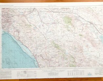 Antique Santa Ana, California 1959 US Geological Survey Topographic Map – Newport Beach, Huntington, Anaheim, Palm Springs, Coachella, CA