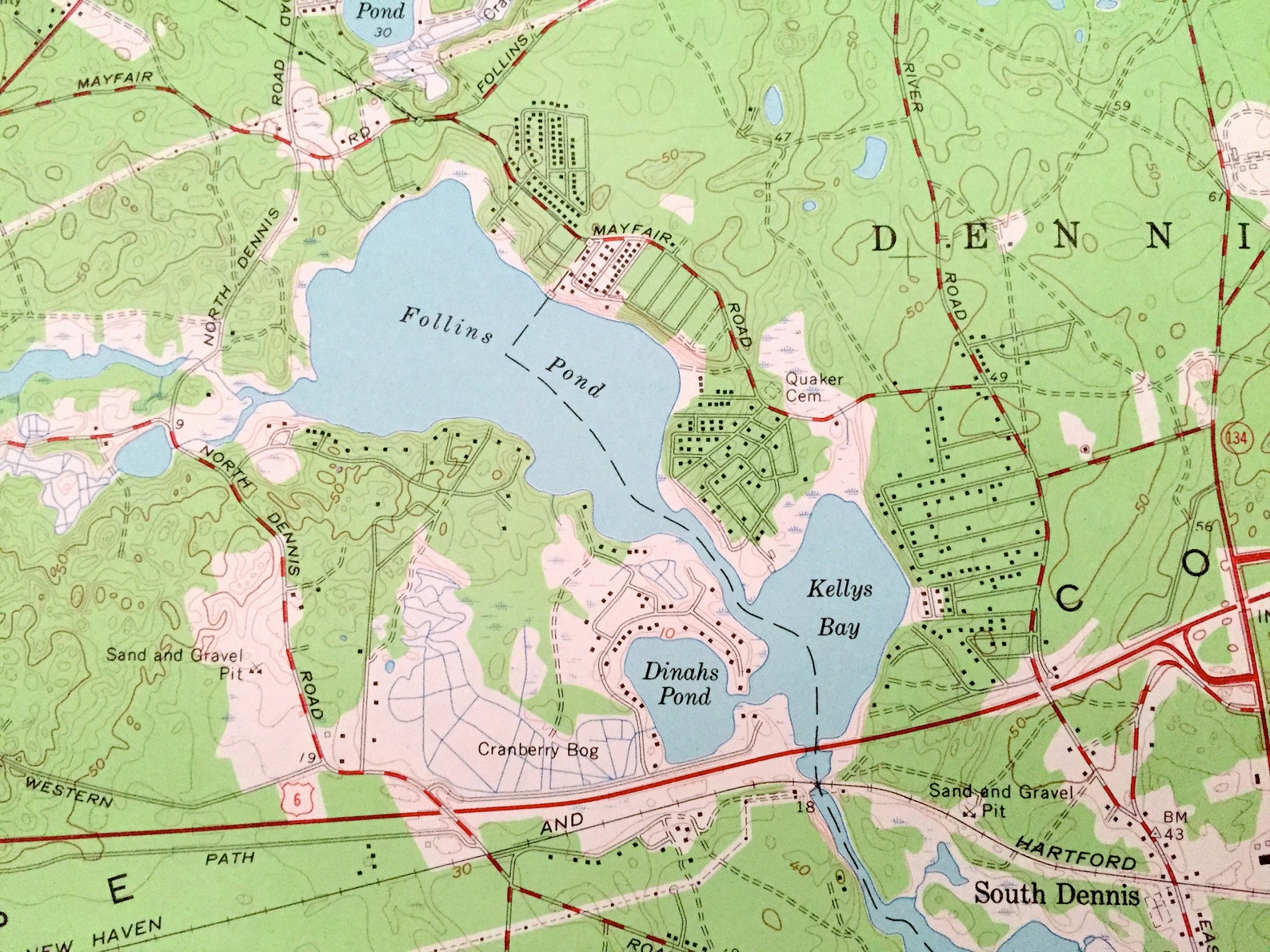 Antiguo Dennis Massachusetts 1961 US Geological Survey Mapa Etsy
