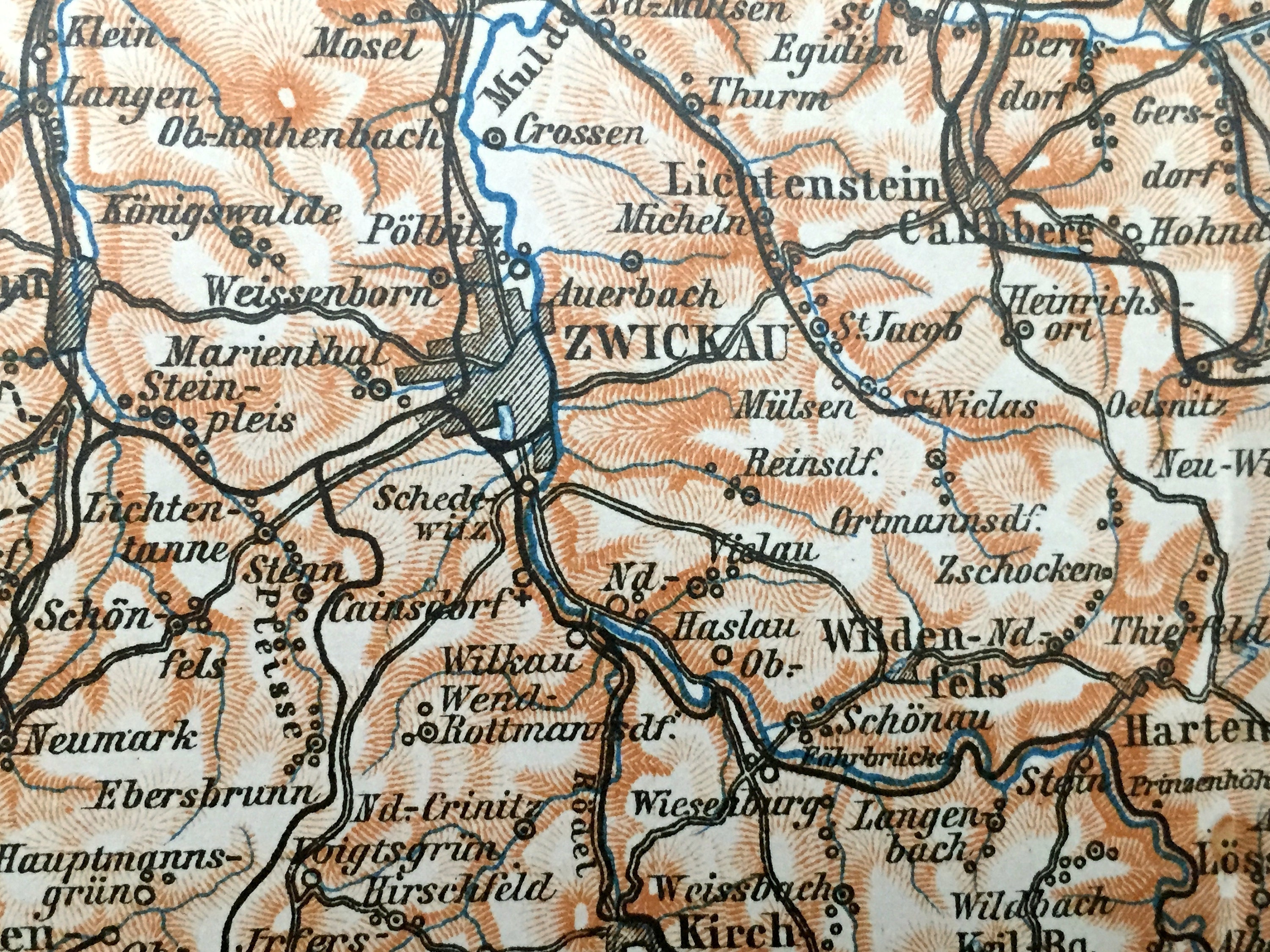 Antik 1925 Plauen Deutschland Karte von Baedekers Guide Atlas | Etsy
