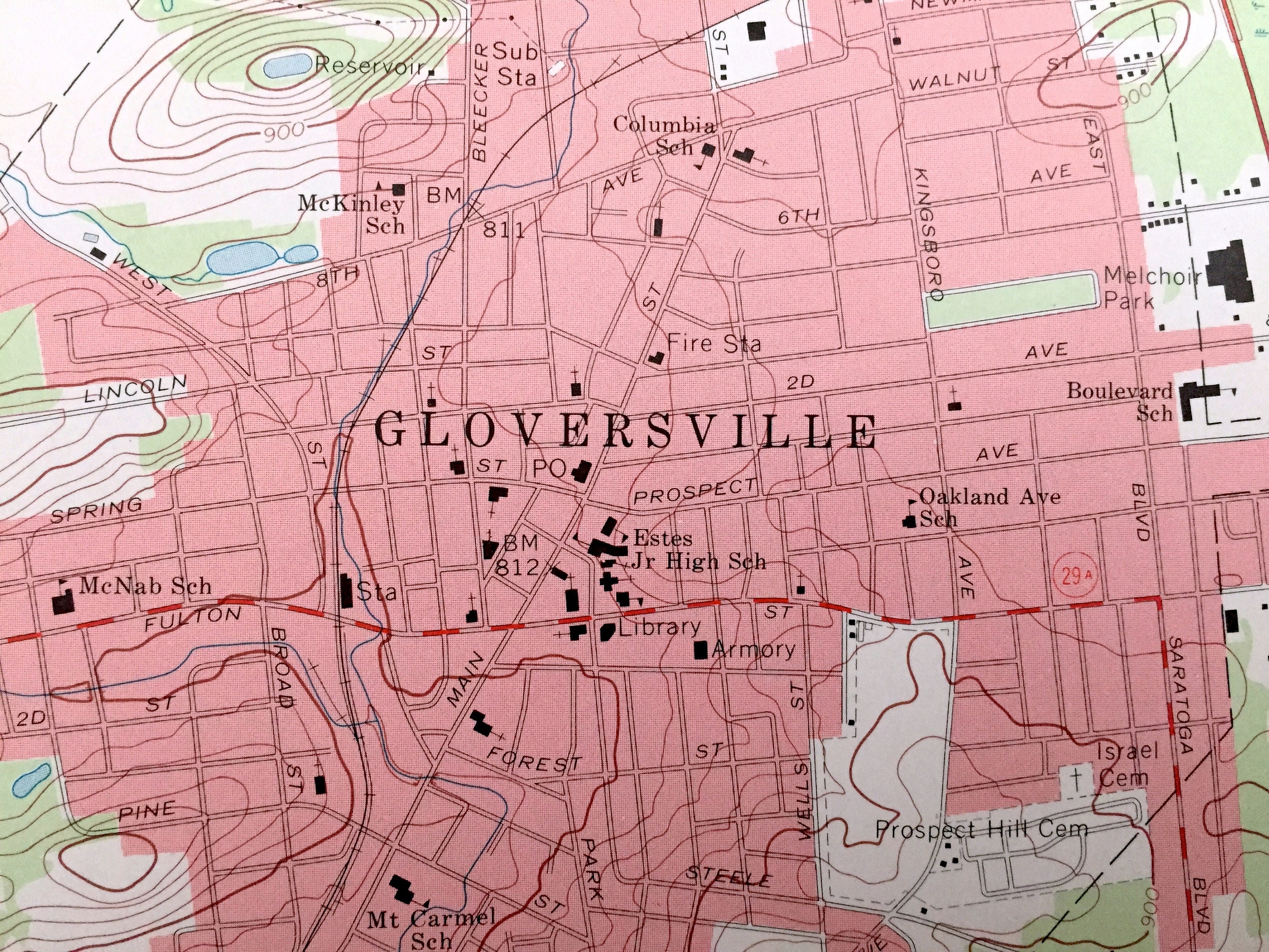 Antique Gloversville New York 1970 US Geological Survey Etsy
