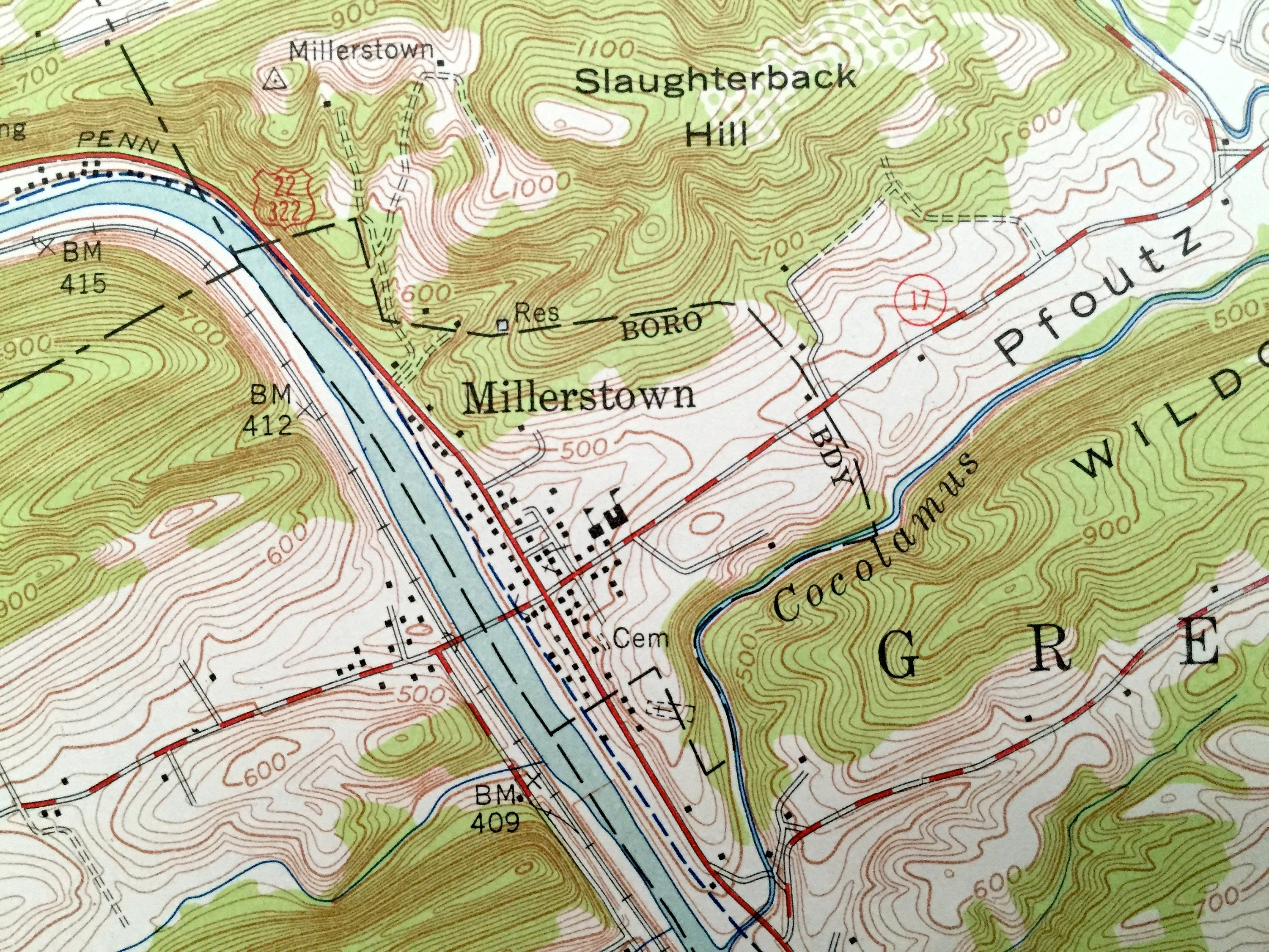 Antique Millerstown Pennsylvania 1955 US Geological Survey Etsy