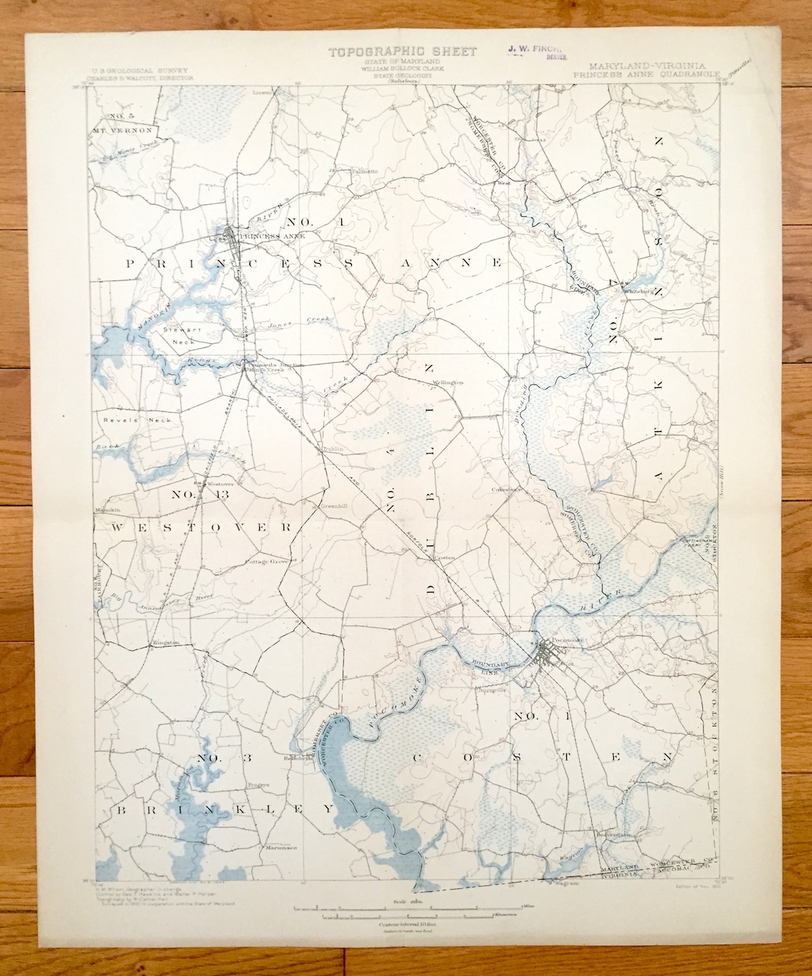 Antique Princess Anne Maryland 1901 US Geological Survey Etsy