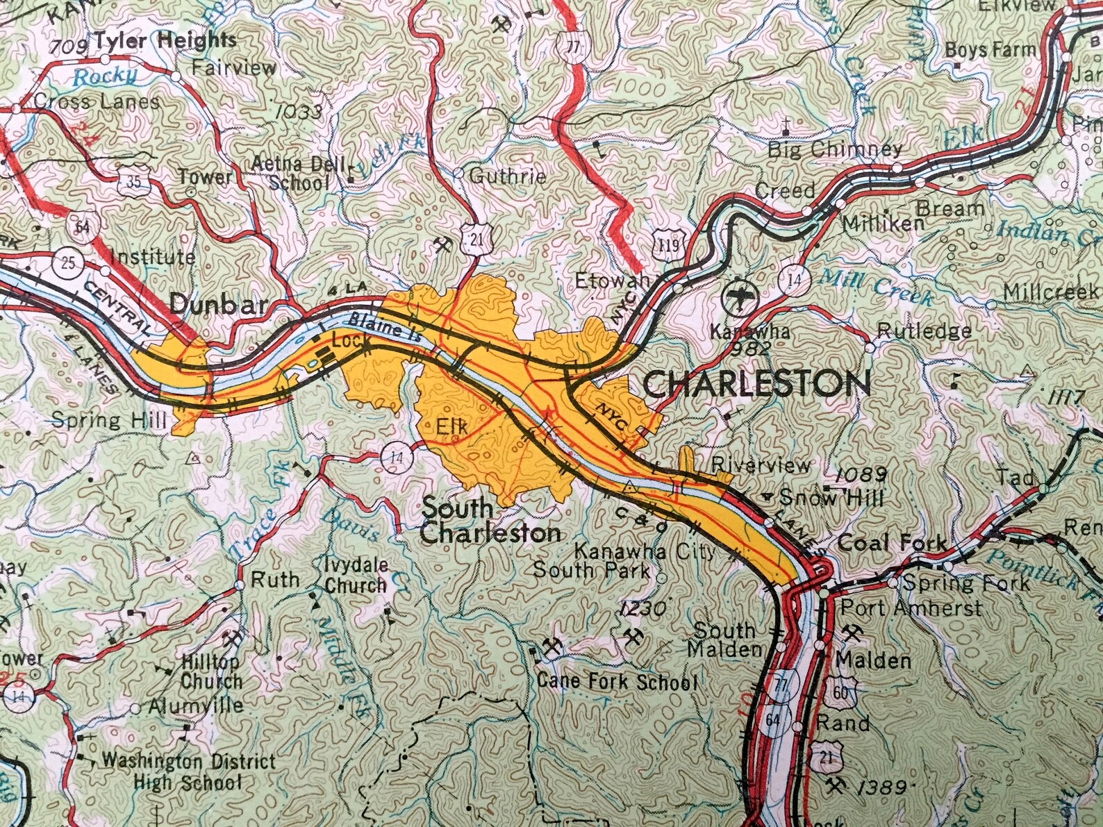 Antique Charleston West Virginia 1956 US Geological Survey Etsy
