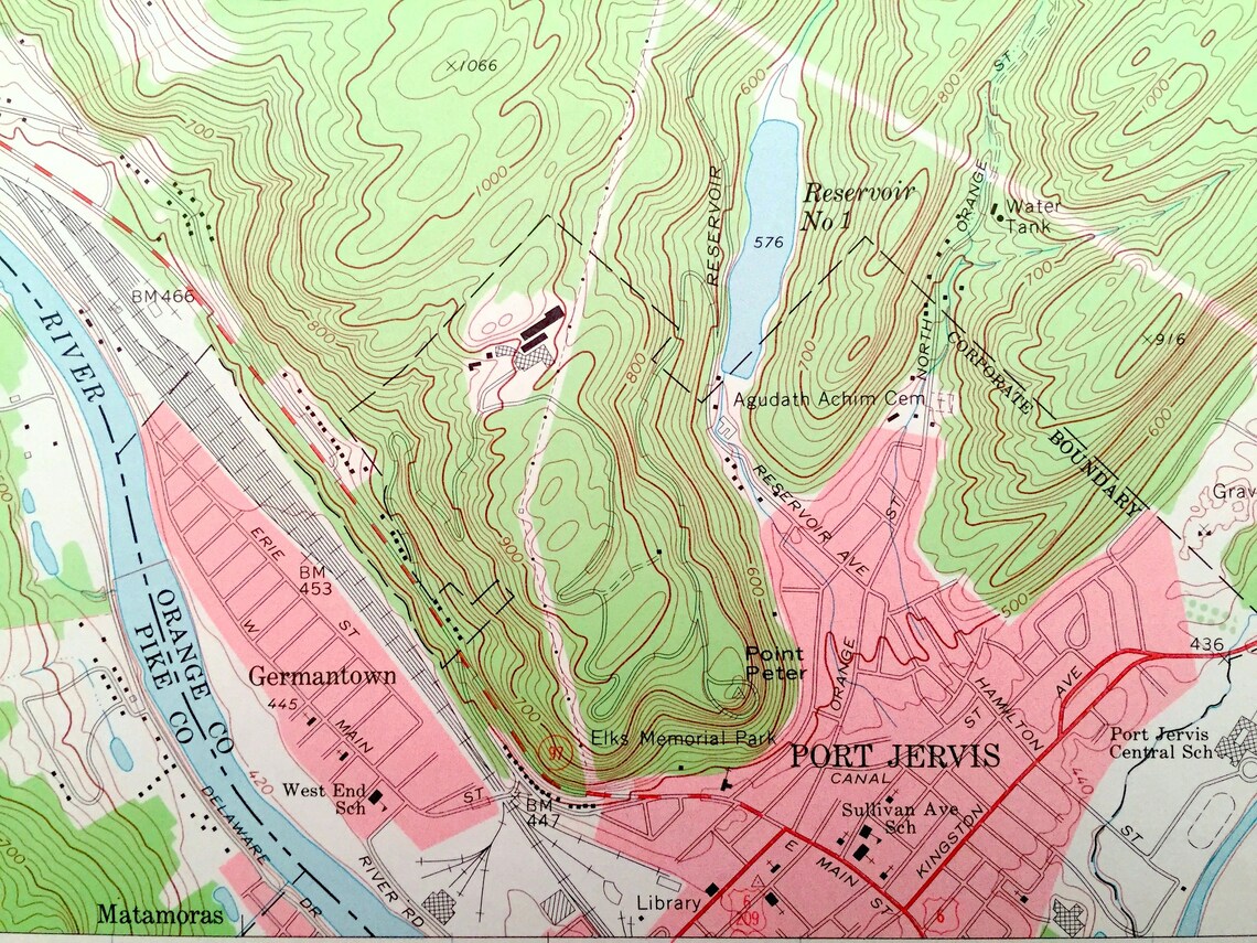 Antique Port Jervis New York 1969 US Geological Survey Etsy