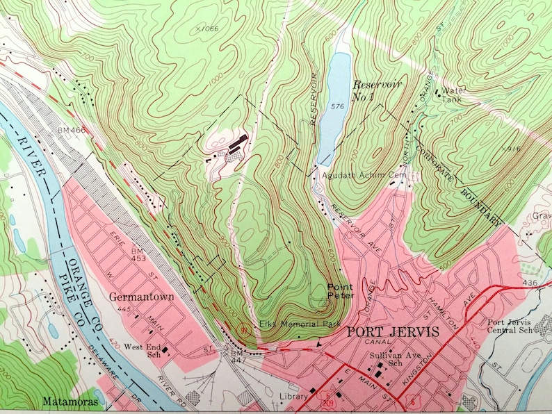 Antique Port Jervis New York 1969 US Geological Survey Etsy