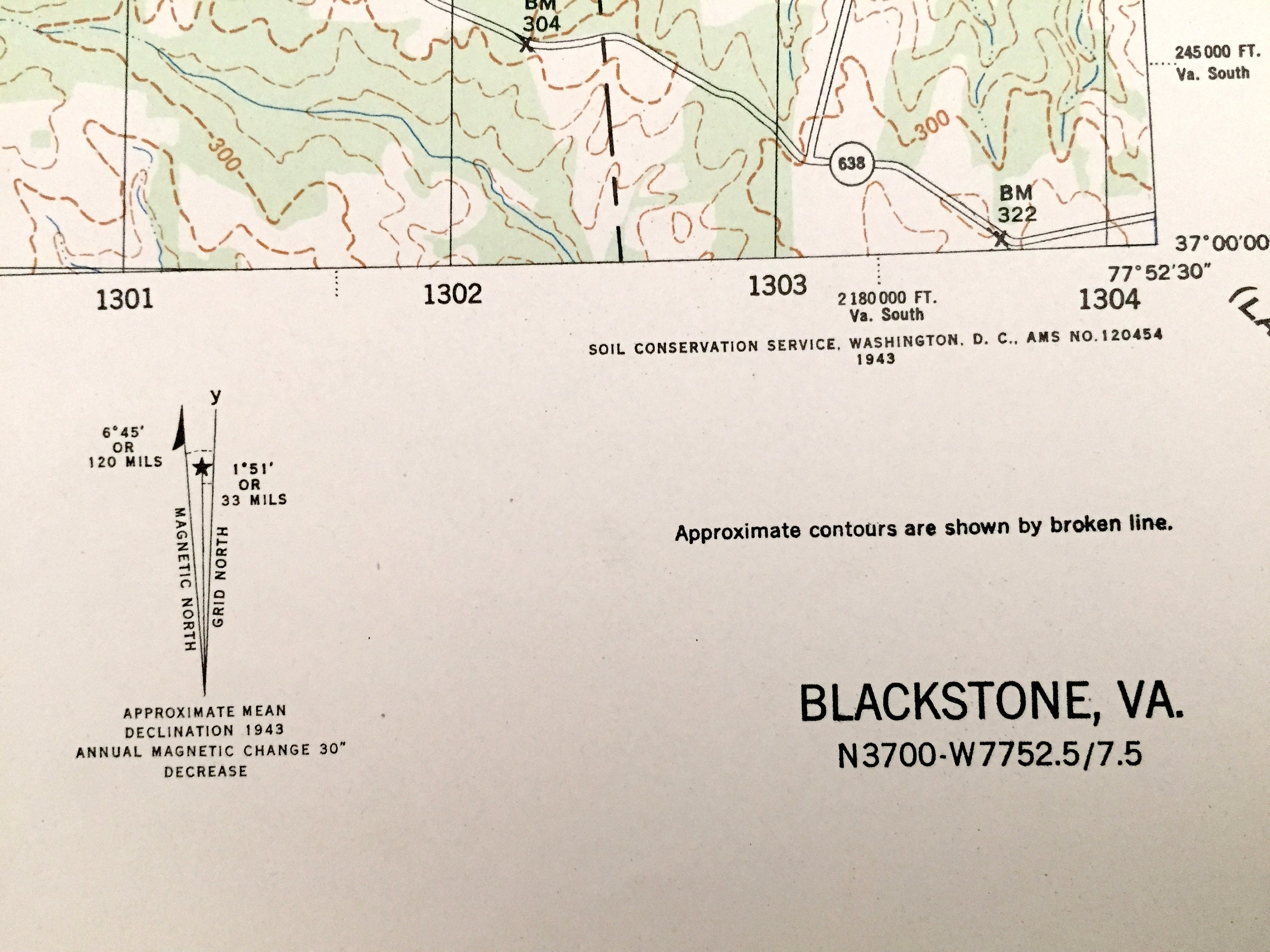 Antique Blackstone Virginia 1943 US Corps of Army Engineers Etsy