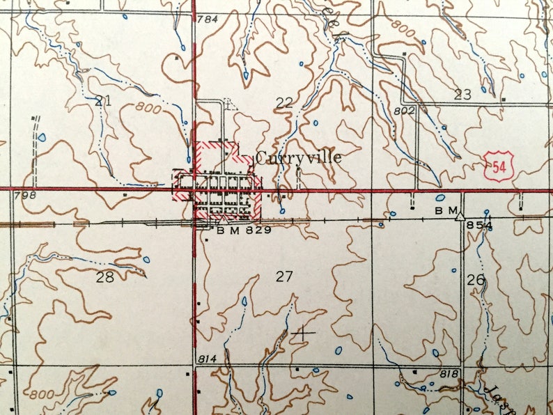 Antique Vandalia Missouri 1945 US Geological Survey Etsy