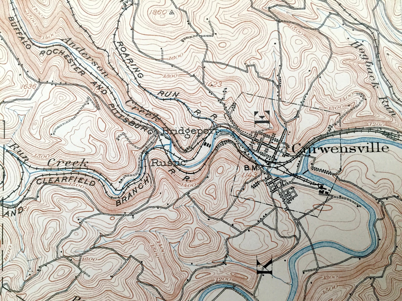 Antique Curwensville Pennsylvania 1903 US Geological Survey Etsy