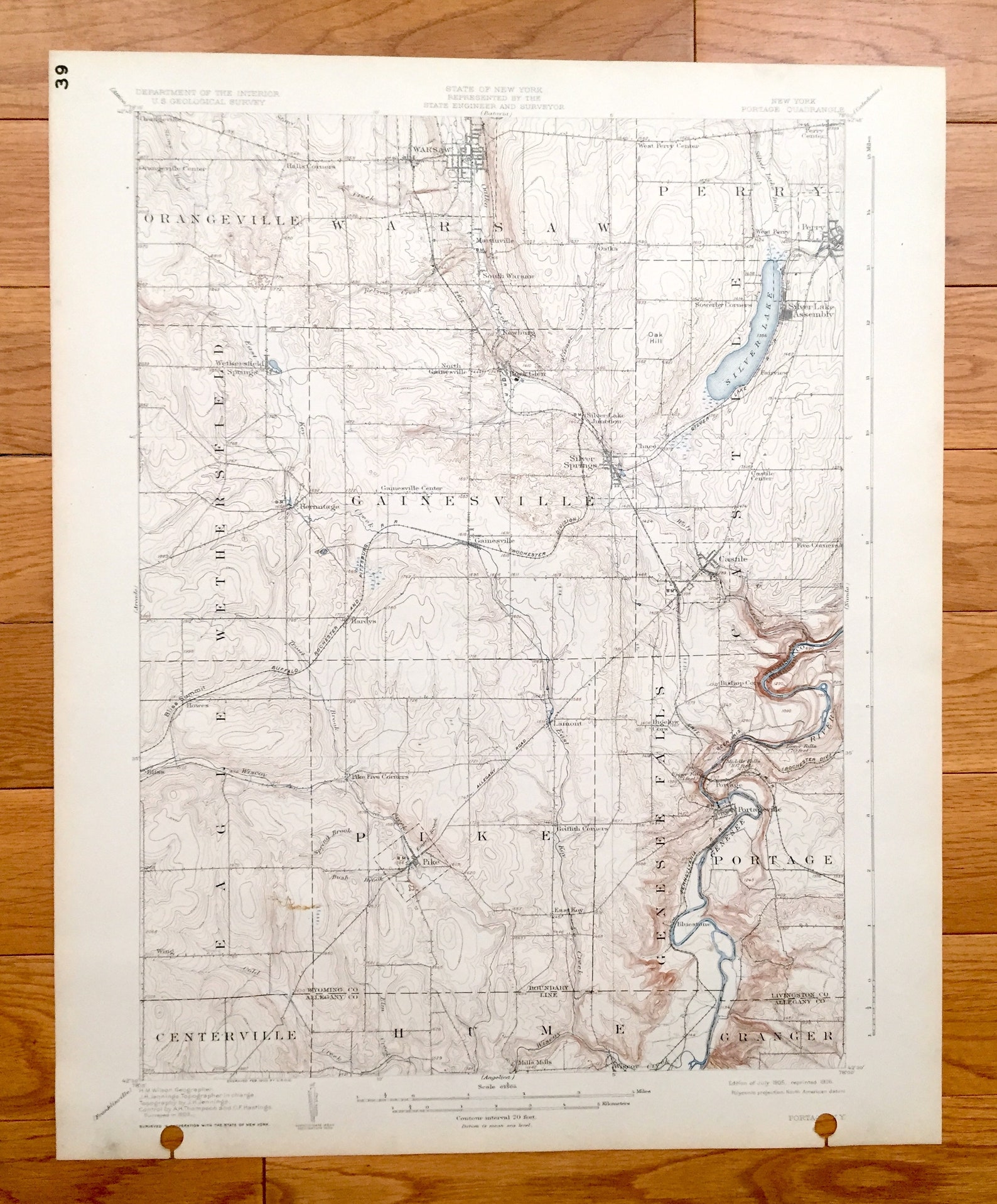 Antique Portage New York 1905 US Geological Survey Etsy