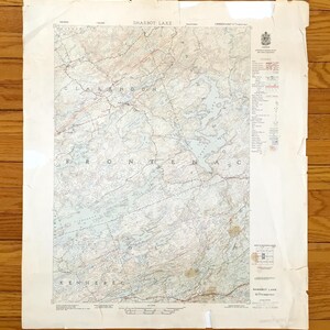 Antike Frontenac, Ontario, Kanada 1950 Abteilung der Nationalen Verteidigungsarmee Übersichtskarte - Clarendon, Kennebec, Palmerston, Oldean, Ardoch