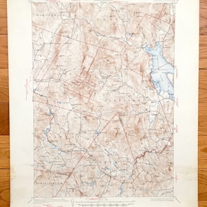 Antique Newfound Lake, New Hampshire 1930 US Geological Survey Topographic Map – Hebron, Bristol, Alexandria, Orange, Danbury Mt Cardigan NH