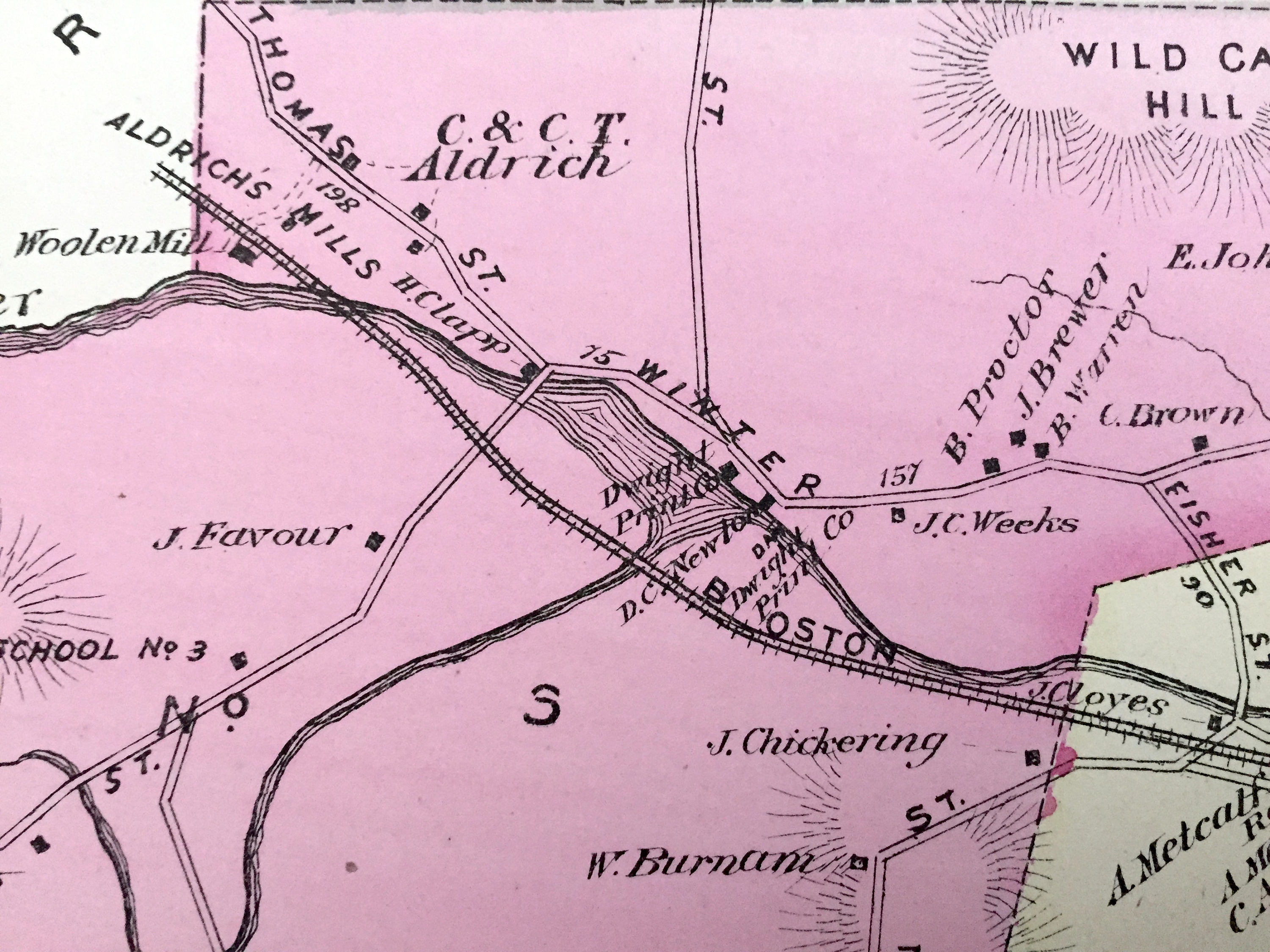 Antique 1875 Ashland Massachusetts Map From J.B. Beers Atlas Etsy
